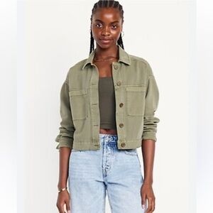 Old Navy Boxy Crop Utility Jacket
